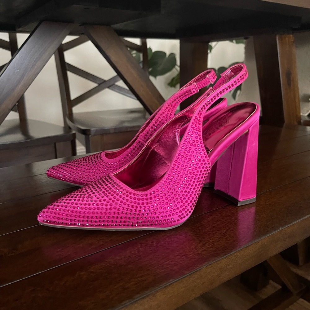 Liliana Hot Pink Rhinestone Heels